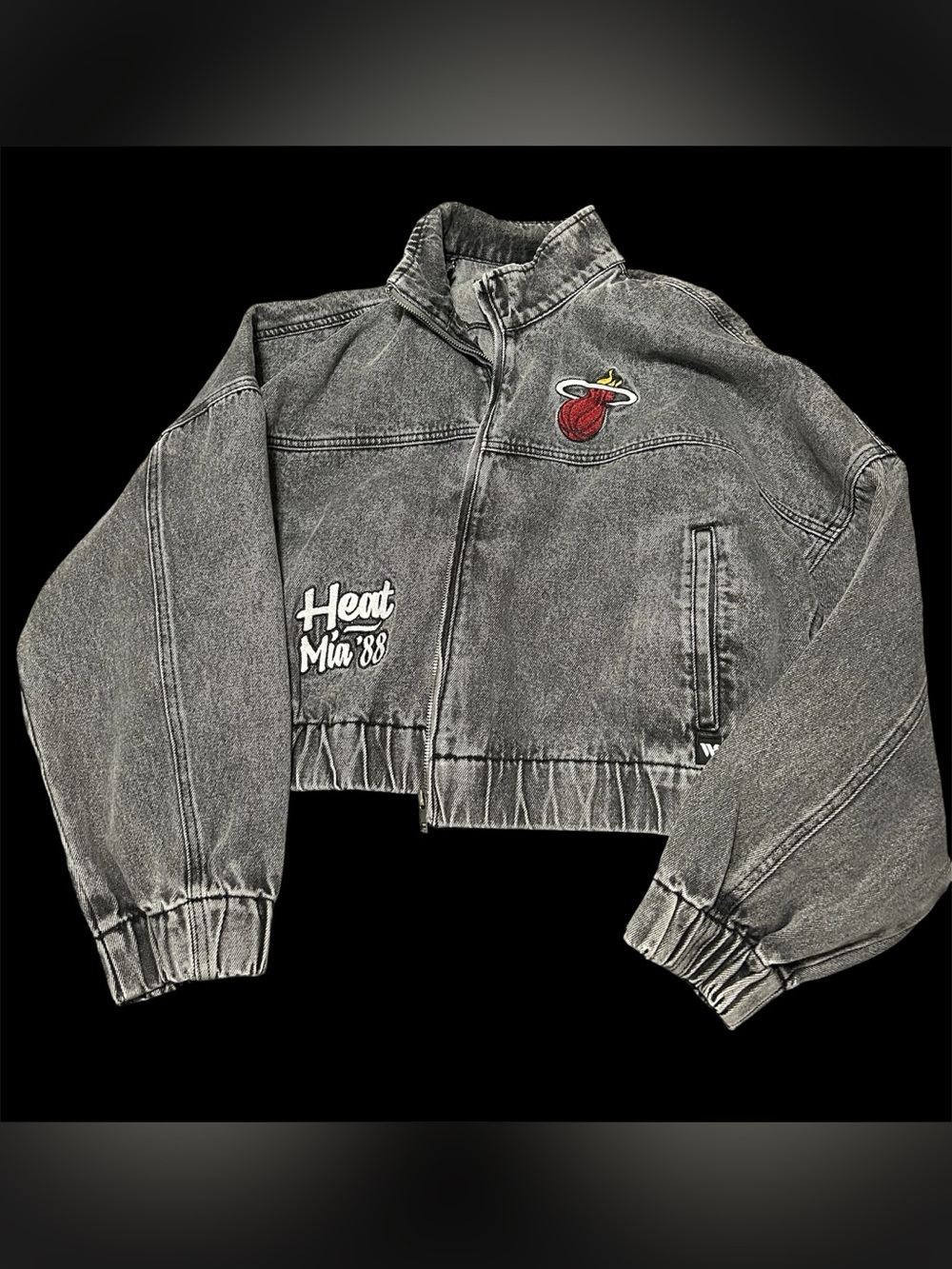 NBA Miami Heat Denim Cropped Jacket